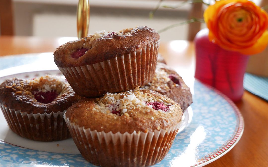 Schnelle Himbeer-Kokos-Muffins