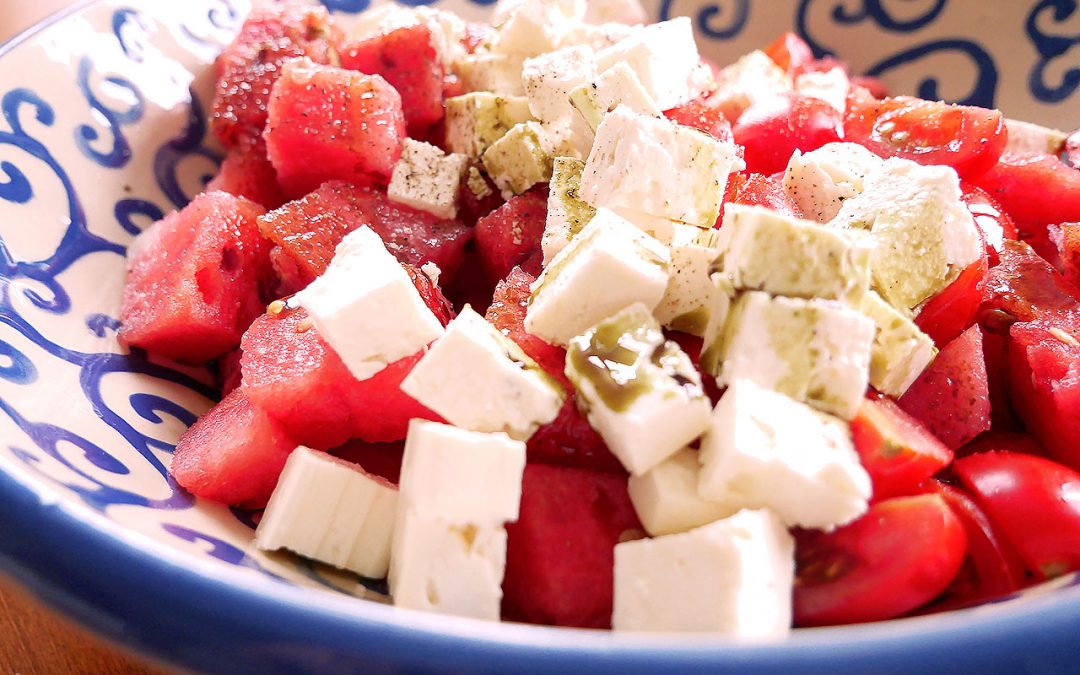 MelonenFeta-Salat, einfach köstlich